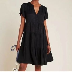 NWT Anthropologie black jacquard tunic dress M